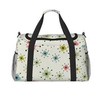 Atomic Stars - Bolsa de viaje funcional con estampado de estrellas retro, bolsa de viaje plegable para fin de semana