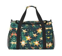 Atomic Stars - Bolsas de fin de semana con estampado retro de estrellas para mujer, bolsas de viaje, bolsa de viaje, bolsa de equipaje, accesorios de viaje, Black, Talla única