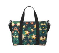 Atomic Stars - Bolsas de viaje versátiles con estampado retro para artículos personales para mujer, espaciosas bolsas de lona para viajes, bolsas de gimnasio para hombres, Negro -, Talla única