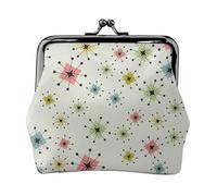 Atomic Stars - Cartera de viaje minimalista con estampado retro de estrellas, pequeña bolsa de almacenamiento para viajes de senderismo y excursiones al aire libre, Black, Talla única, Bolsa para