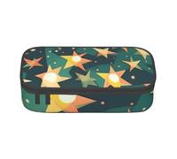 Atomic Stars - Estuche para lápices con estampado retro de estrellas, portátil, bolsa de maquillaje de viaje para mujer, bolso de viaje, Black, Talla única, Neceser de maquillaje