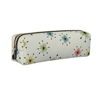 Atomic Stars - Estuche unisex con estampado retro de estrellas, para oficina, viajes, papelería, bolsa de almacenamiento, Gold, One Size, Organizador de bolsas