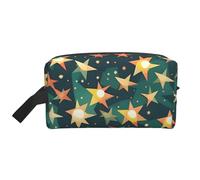Atomic Stars - Neceser con estampado retro de estrellas para hombres, bolsa de cosméticos de gran capacidad, bolsa de aseo de viaje para mujer, White, Talla única
