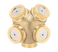 Atomizador de boquilla de rociador agrícola de alta presión de latón con 4 boquillas Amplio rango de riego para agricultura Riego de césped de jardín Interfaz G1/2 DN15 Material