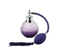 Atomizador de perfume, Aerosol largo recargable del cristal de la botella perfume 100ml con borla multicolora(Purple)