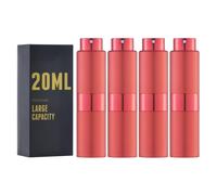 Atomizador de perfume Owlyee de 20 ml, botella de viaje con pulverizador de colonia, minidispensador vac o (4 unidades en rojo)