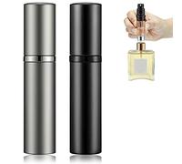 Atomizador Recargable de Perfume, 5ML, Portátil y Mini, Botella Vacío Pulverizador de Viaje (Negro+Gris)