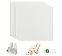 ATOMSTACK 6 hojas de madera contrachapada de MDF de color blanco por ambos lados, 3 mm de grosor, madera contrachapada de tilo 300 x 300 mm para grabado, sierra de marcas, manualidades, pintura,