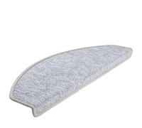 ATOMSTACK MAKER Alfombrillas para escaleras de color gris claro, 65 x 24 x 4 cm (15 unidades), antideslizantes, amortiguan el ruido y lavables, 100% polipropileno con mechones de madera y piedra, con