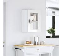 ATOMSTACK MAKER Armario colgante de cocina con puerta de cristal, color blanco brillante, 40 x 31 x 60 cm, madera y cristal de seguridad, montaje en pared, hasta 50 kg, serie Kalmar, moderno, ahorra