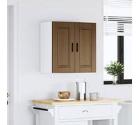 ATOMSTACK MAKER Armario colgante de cocina Porto 60 x 31 x 60 cm en aspecto de roble marrón - Armario colgante de pared con puerta de cristal, material de madera, capacidad de carga de 75 kg, para