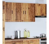 ATOMSTACK MAKER Armario colgante de cocina Porto de madera envejecida, 80 x 31 x 60 cm, capacidad de carga de 75 kg, para platos, ollas, cuencos, montaje en pared, incluye soporte de pared