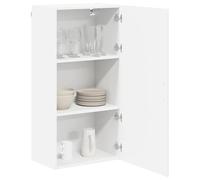 ATOMSTACK MAKER Armario de cocina blanco 50 x 31 x 100 cm - Armario de madera brillante con puertas correderas, varios compartimentos y capacidad de carga de 60 kg - Armario de pared moderno para una