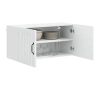 ATOMSTACK MAKER Armario de cocina blanco brillante, 80 x 31 x 40 cm, armario de pared de madera con puertas correderas, moderno diseño minimalista para cocinas modernas, soporta hasta 60 kg