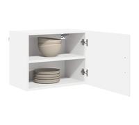 ATOMSTACK MAKER Armario de cocina blanco brillante, juego de 2 estantes de pared con 2 puertas con bisagras y 1 estante de tabla, 50 x 31 x 40 cm, material de madera para cocina moderna