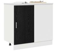 ATOMSTACK MAKER Armario de cocina esquinero con aspecto de roble negro, 86 x 46 x 81,5 cm, madera, 1 puerta, armario colgante moderno para cocina, fácil montaje y mucho espacio de almacenamiento