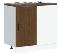 ATOMSTACK MAKER Armario de cocina Kalmar en color marrón roble 86 x 46 x 81,5 cm, madera con patas ajustables para la base del horno y espacio de almacenamiento, incluye material de montaje