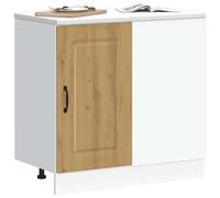 ATOMSTACK MAKER Armario de cocina Kalmar en roble Artisan, 86 x 46 x 81,5 cm, madera con patas ajustables, para horno y espacio de almacenamiento, listo para montar