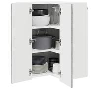 ATOMSTACK MAKER Armario de cocina Kalmar Sonoma gris, 57 x 57 x 80 cm, armario esquinero de madera para cocina moderna, montaje en pared, con gran espacio de almacenamiento, fácil montaje