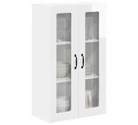ATOMSTACK MAKER Armario de cocina montado en la pared, 60 x 31 x 100 cm, color blanco brillante, material de madera con 2 puertas con bisagras y 3 estantes ajustables, armario de pared moderno para