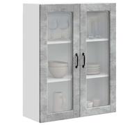 ATOMSTACK MAKER Armario de cocina montado en la pared, hormigón gris, madera, 80 x 31 x 100 cm, con 3 estantes y 2 puertas, armario de pared moderno para cocina (interior)