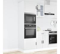 ATOMSTACK MAKER Armario de cocina Porto (2 unidades), color blanco brillante, 60 x 57 x 207 cm, ahorro de espacio, altura ajustable, para horno y microondas - Solución de cocina moderna