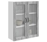 ATOMSTACK MAKER Armario de cocina Sonoma gris 80 x 31 x 100 cm, armario de pared de madera con gran espacio de almacenamiento para cocina, moderno, resistente y fácil de montar