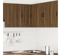 ATOMSTACK MAKER Armario de esquina colgante Porto para cocina, 57 x 57 x 60 cm, aspecto de roble marrón, material de madera, carga de 70 kg, montado en la pared, gran espacio de almacenamiento, ideal