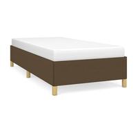 ATOMSTACK MAKER Cama Con Cabecero de Tela y Madera, 90x190 cm, Color Marrón Oscuro, Estructura Robusta Con Listones de Contrachapado Incluidos, Ideal para Adultos, Fácil Montaje - Incluye Manual
