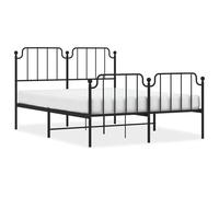 ATOMSTACK MAKER Cama Con Cabecero y Pie de Cama de Acero Pulverizado Negro 140x190 cm, Estructura Robusta Con Somier Integrado y Espacio de Almacenamiento Inferior, Ideal para Dormitorio Moderno