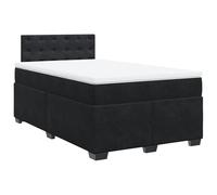 ATOMSTACK MAKER Cama con somier de 120 x 190 cm con colchón de muelles ensacados, funda de terciopelo extraíble transpirable (negro), incluye cabecero y cubrecolchón, para dormitorios y habitaciones