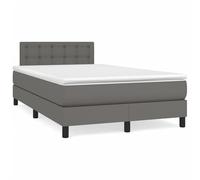 ATOMSTACK MAKER Cama con somier de 120 x 200 cm con colchón de muelles ensacados, cabecero ajustable en altura y topper de poliéster respetuoso con la piel, color gris, 20 cm de alto, para dormir boca