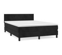 ATOMSTACK MAKER Cama con somier de 140 x 190 cm con colchón de muelles ensacados y cabecero de terciopelo ajustable en altura, color negro, 20 cm de alto, para dormir boca arriba y abajo, incluye