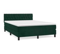 ATOMSTACK MAKER Cama con somier de 140 x 200 cm con colchón de muelles ensacados y cabecero de terciopelo ajustable en altura, color verde oscuro, dureza media, para dormir boca arriba y abajo
