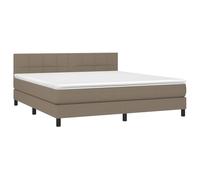 ATOMSTACK MAKER Cama con somier de 160 x 200 cm con colchón de muelles ensacados y topper, cabecero regulable en altura, funda de tela transpirable (100% poliéster), tiras LED incluidas, diseño