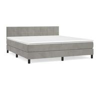 ATOMSTACK MAKER Cama con somier de 180 x 200 cm con colchón de muelles ensacados y cabecero de terciopelo ajustable en altura, dureza media, agradable para la piel, para dormir boca arriba y abajo