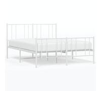 ATOMSTACK MAKER Cama de Acero Con Cabecero y Piecero, Estructura Blanca Pulverizada 120x200 cm, Incluye Somier de Lamas de Metal y Espacio de Almacenamiento Inferior, Ideal para Dormitorios Modernos
