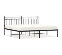 ATOMSTACK MAKER Cama de Acero Negro Con Cabecero, Estructura Robusta 180x200 cm, Incluye Somier de Llamas, 26cm de Altura Bajo Cama para Almacenamiento, Diseño Moderno y Elegante - Montaje Requerido