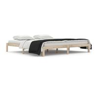 ATOMSTACK MAKER Cama de Madera Maciza de Pino, 200x200 cm, Con Somier Incluido - Diseño Rústico Natural, Estructura Robusta y Altura de Sueño de 23 cm, Ideal para Dormitorios Modernos o Campestres