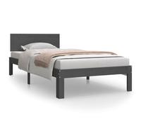 ATOMSTACK MAKER Cama de Madera Maciza de Pino, 90 x 200 cm, Color Gris Con Cabecero y Listones de Contrachapado - Base para Colchón Ideal para Dormitorios Pequeños y Modernos