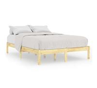 ATOMSTACK MAKER Cama de Madera Maciza de Pino Natural, 135x190 cm, Con Somier Integrado, Diseño Moderno y Minimalista, sin Tratamiento Químico, Ideal para Dormitorios Contemporáneos (Montaje Fácil)
