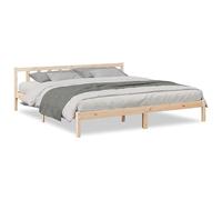 ATOMSTACK MAKER Cama de Madera Maciza de Pino Natural 200x210 cm, Cama Extra Larga con Cabecero y Somier Integrado, sin Tratamiento, Ideal para Dormitorios Rústicos y Modernos - Montaje Reverso