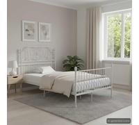 ATOMSTACK MAKER Cama de Metal Blanco 120 x 200 cm, Estructura Estable Con Acabado en Polvo Antióxido, Ideal para Dormitorios Modernos, Medidas 206 x 124 x 124 cm, Montaje Fácil (Solo Bastidor)