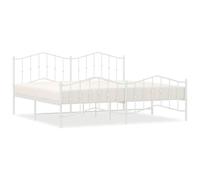 ATOMSTACK MAKER Cama de Metal Con Somier Integrado y Espacio de Almacenamiento, 193x203 cm, Blanco Mate, Estructura de Acero Robusta, Altura Libre: 26 cm, Ideal para Dormitorios Modernos