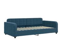 ATOMSTACK MAKER Cama diván 90 x 200 cm Azul de Terciopelo 100% Poliéster - Sofá Cama Convertible Con Brazos y Espalda Acolchados, Estructura de Madera Maciza y Metal, Ideal para Invitados (Sin Colchón