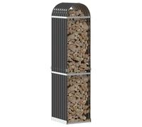 ATOMSTACK MAKER Cesta de madera antracita 40 x 45 x 170 cm de acero galvanizado - Soporte para leña para chimenea y horno con fijación a la pared, buena ventilación y diseño resistente a la intemperie
