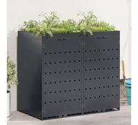 ATOMSTACK MAKER Contenedor de basura para carro de 2 x 120/240 L, acero con recubrimiento en polvo (136 x 77,5 x 121,5 cm), con techo para plantas y ventilación, ideal para jardín/terraza