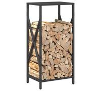 ATOMSTACK MAKER Estantería para leña de acero laminado en frío, 34 x 25 x 70 cm, color negro, soporte para leña de chimenea resistente con capacidad de carga de 100 kg para salón, chimenea y jardín