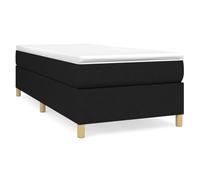 ATOMSTACK MAKER Estructura de cama con somier de 80 x 200 cm, color negro, funda de tela de 100% poliéster, patas de madera estables y listones de madera contrachapada para un óptimo colchón y un