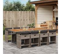 ATOMSTACK MAKER Homelen - Juego de muebles de jardín (9 piezas, ratán de polietileno, con cojines, color gris, resistente a la intemperie, para exterior, terraza, jardín, patio o terraza)